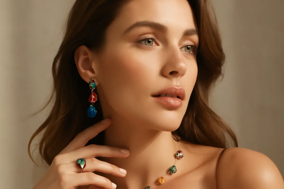 Gioielli con cristalli colorati: quali modelli regalano davvero luce al viso